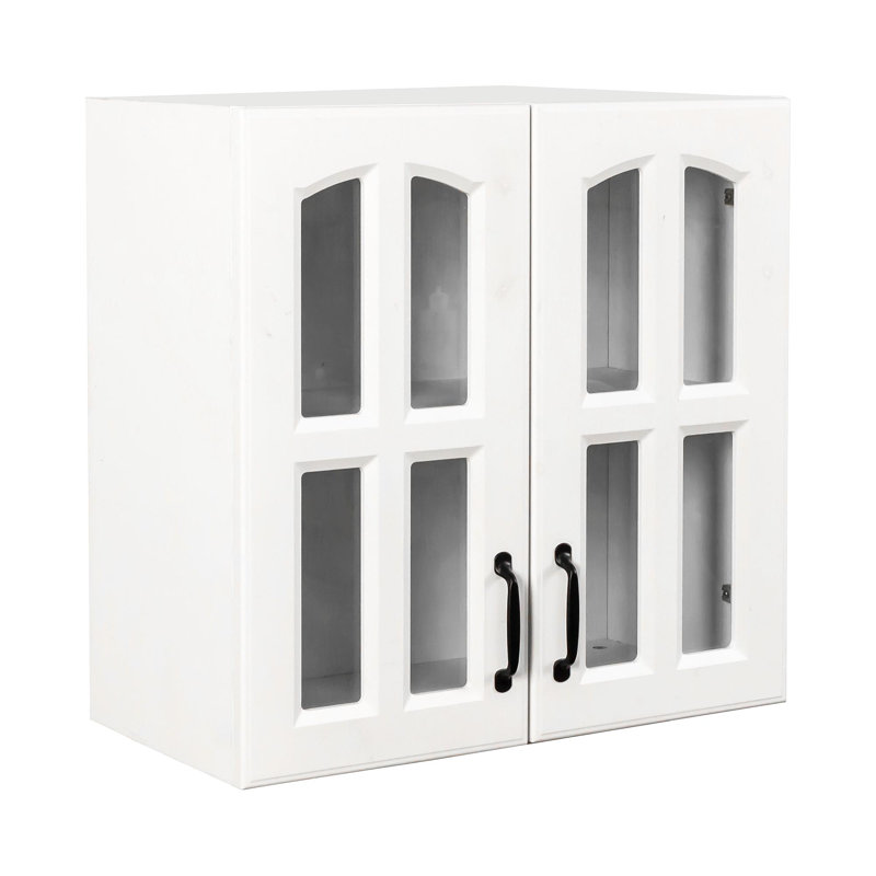 Armoire murale, armoire murale avec porte vitrée, armoire flottante avec tablettes réglables pour la cuisine, la salle de bain et le salon