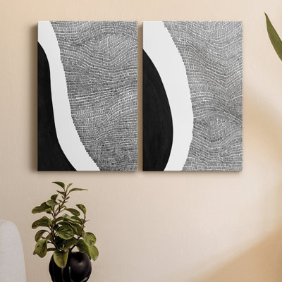 " Black & White Abstract I " 2 - Pieces Painting Print