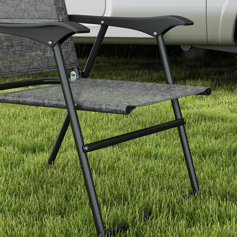 Zero Gravity Chairs & Table, pliable, gris, respirant pour les loisirs de plein air, 2 terrasses de 4, filet, loisirs