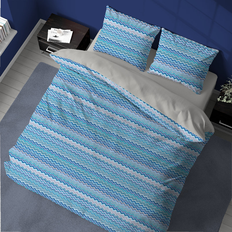 Cotton Chevron Duvet Cover Set with Pillowcases