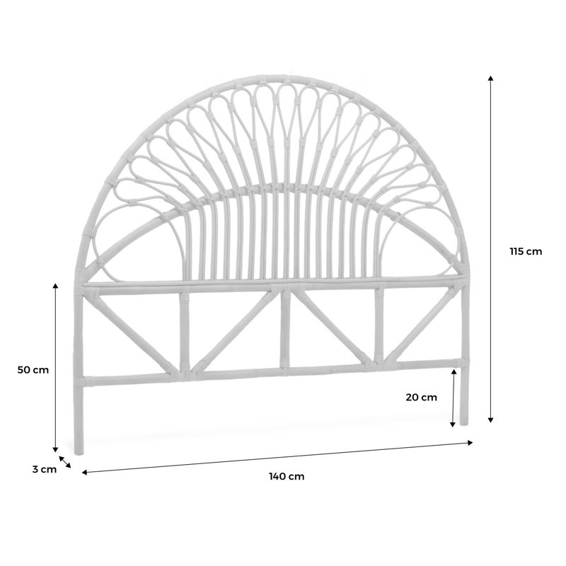 Chambaud Rattan Headboard, 115cm H x 140cm W x 6cm D
