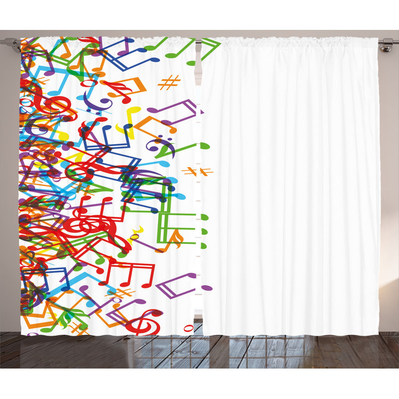 Ignatius Semi Sheer Curtain Pair, 54" W x 96" L