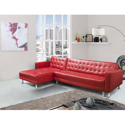 Laux Faux Leather L-Shaped Sectional Reversible