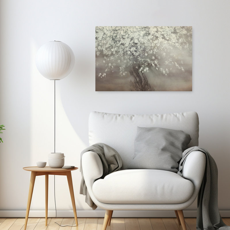 Étoiles du printemps, impression éthérée, arbre paisible, art mural, 24" H x 36" W