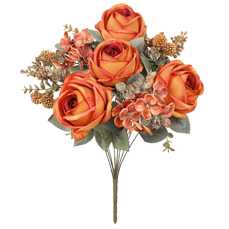 Bouquet de tiges de baies artificielles mixtes, Orange