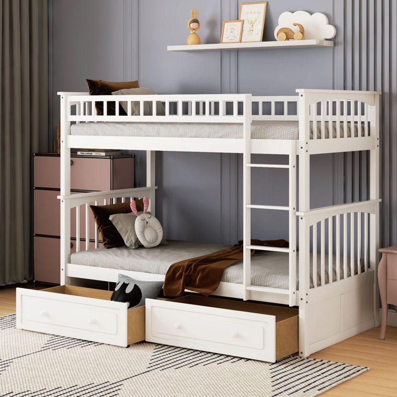 Gerolama  Wood Standard Bunk Bed , White, Twin