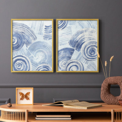 «Blue Nautilus», impression encadrée de qualité I - prête à être accrochée - aucun clou requis - aucun clou requis