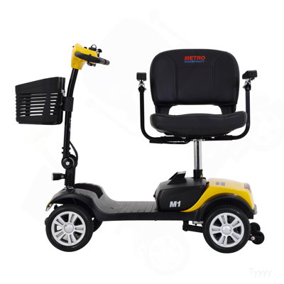 Four Wheels Compact Travel Mobility Scooter With 300W Motor For Adult-300Lbs, YELLOW