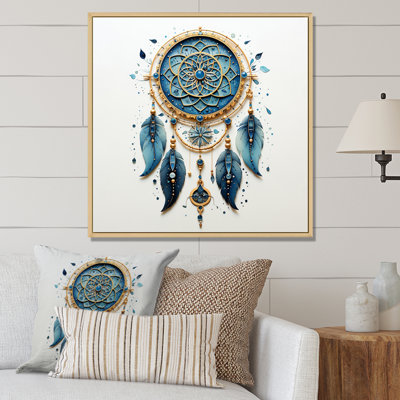 Blue Dream Catcher Minimalist Serenity IV - Landscapes Canvas Wall Art