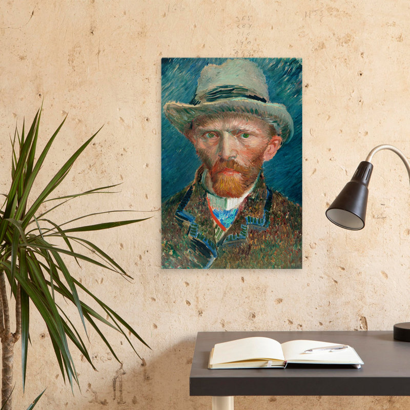 Autoportrait, 1887 - Art figuratif bleu musée, H 24 po x l 16 po