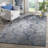 Christa Damask Navy Blue/Silver Area Rug-1153139105
