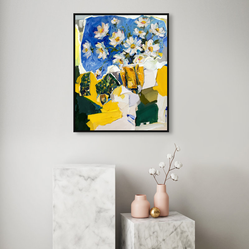 Sunshine And Flowers Print by Oliver Gal, 25"H x 31"W, Black Floater Frame
