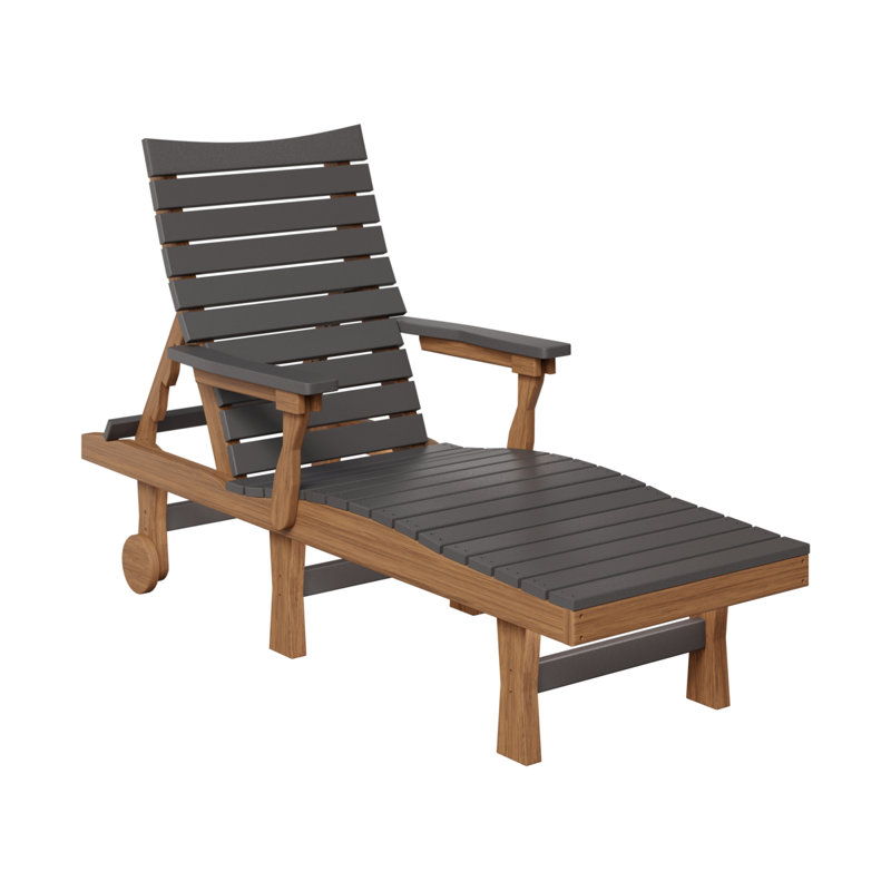 Berlin Gardens Bristol Chaise Lounge, Smoke Gray Top/Antique Mahogany Base