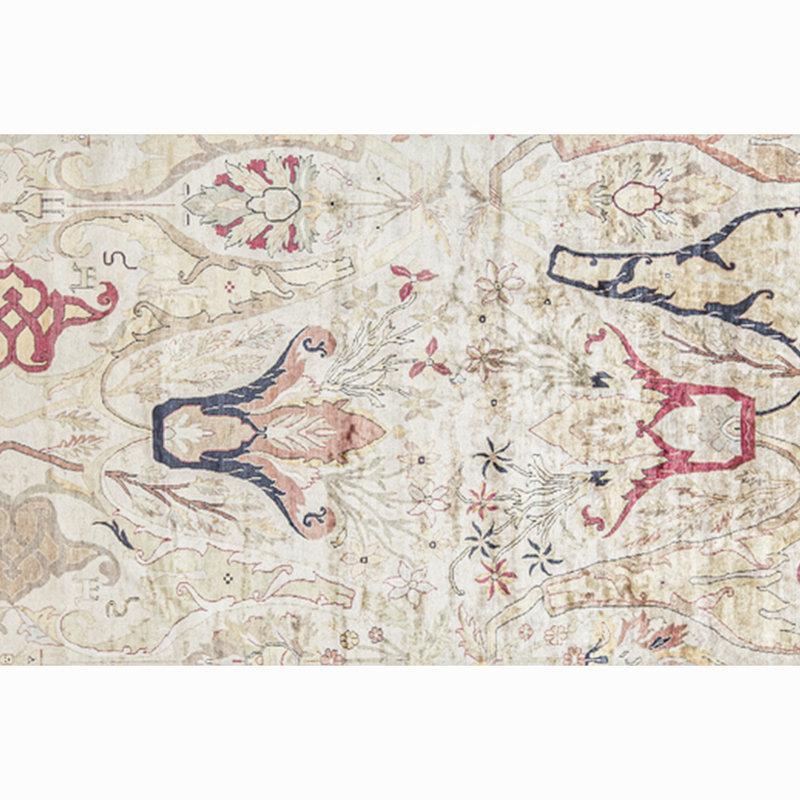 Tapis ivoire et chameau noué à la main de haute qualité