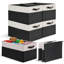  Ensemble de 4 grands paniers de rangement en tissu pliables avec poignées pour placard et tablettes, noir-1882639274