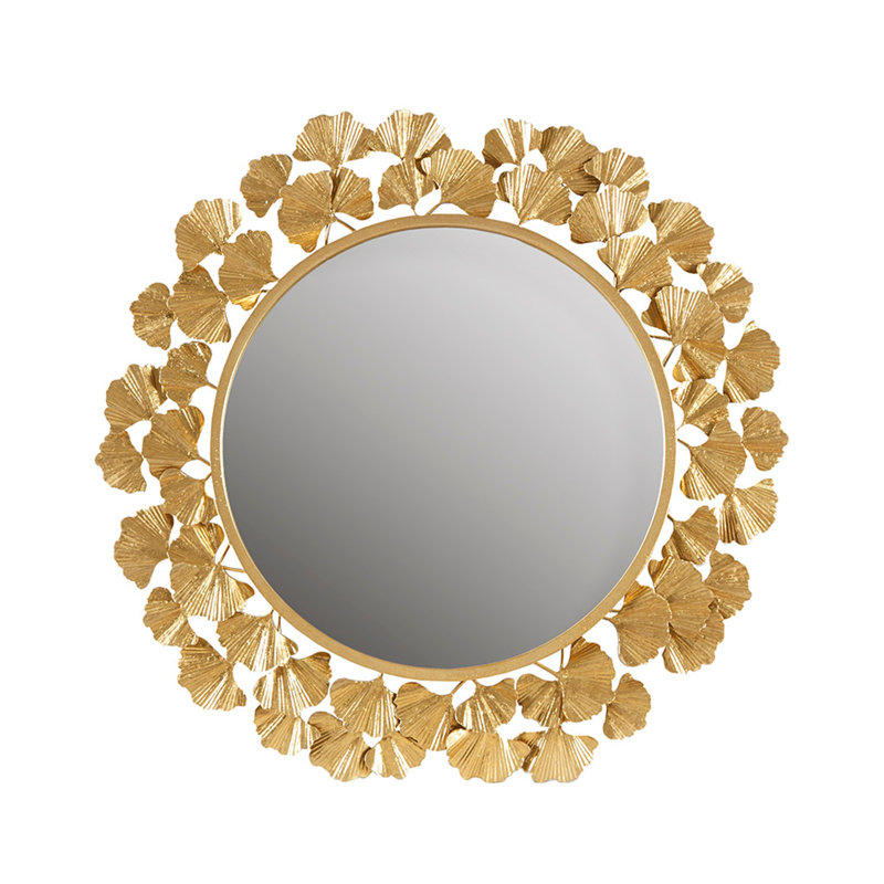 Gingko Leaf Round Wall Mirror