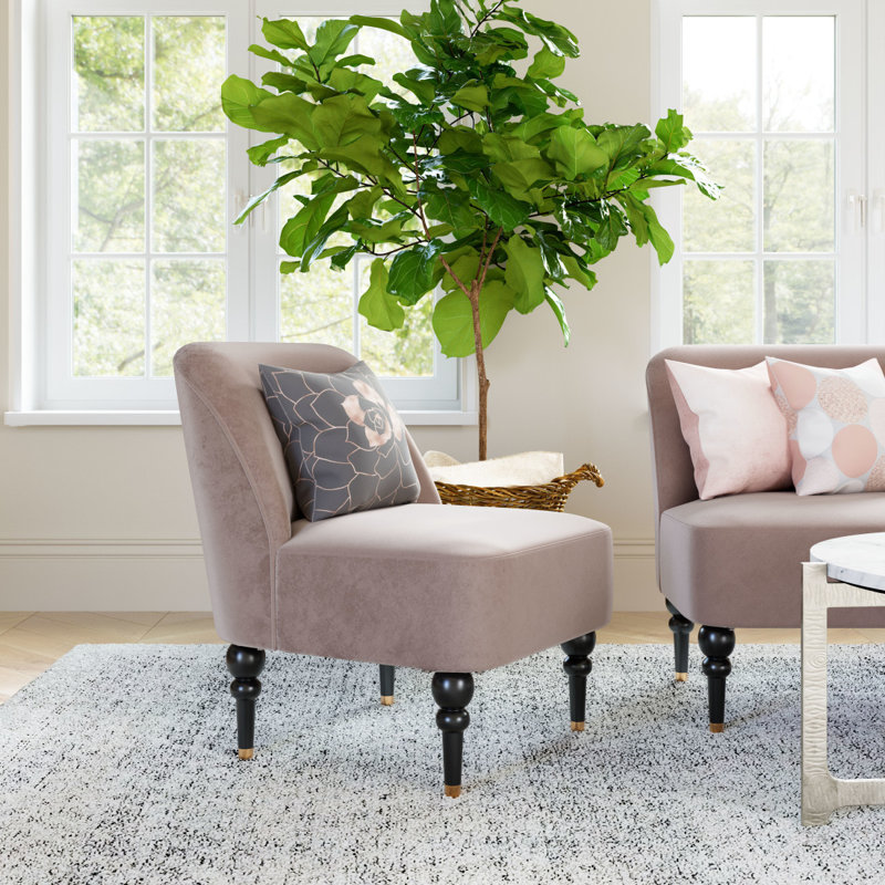  Chaise d'appoint en velours taupe