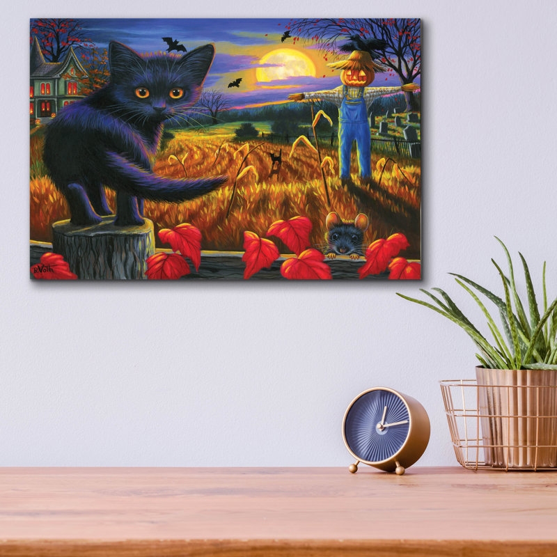 Cornfield Moon »par Bridget Voth, acrylique, H 12 po x l 16 po x P 0,13 po