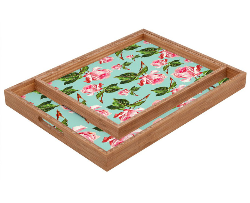 Plateau de table basse/repose-pieds roses pretvery