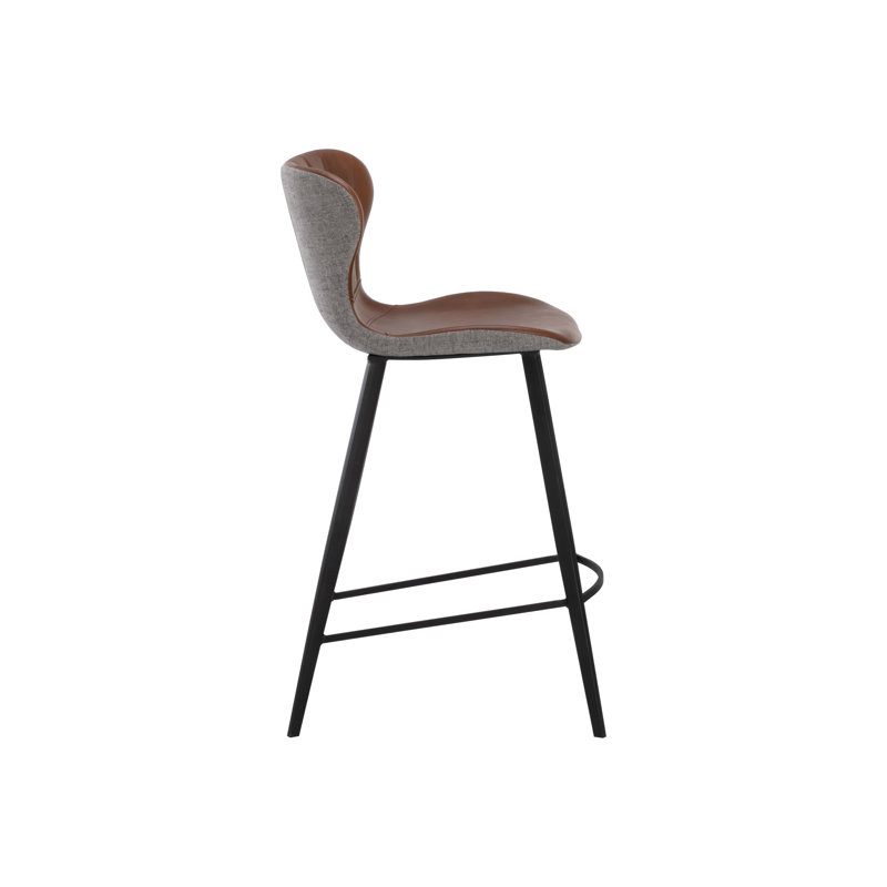 Arabella Barstool - Bravo Portabella / Polo Club Kohl Grey, Bar Stool (30" Seat Height), Brown
