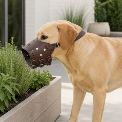 Adjustable Ventilated Dog Muzzle with Open-Nose Guard and Secure Strap