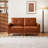 Analycia Three-piece Set Brown Tufted Leather Sofa Set (86.6"+61"+35.2")with Square Arms And Deep Seat, Mid Century Modern Upholstered Sectional Couch For Living Room Home Office-132427331