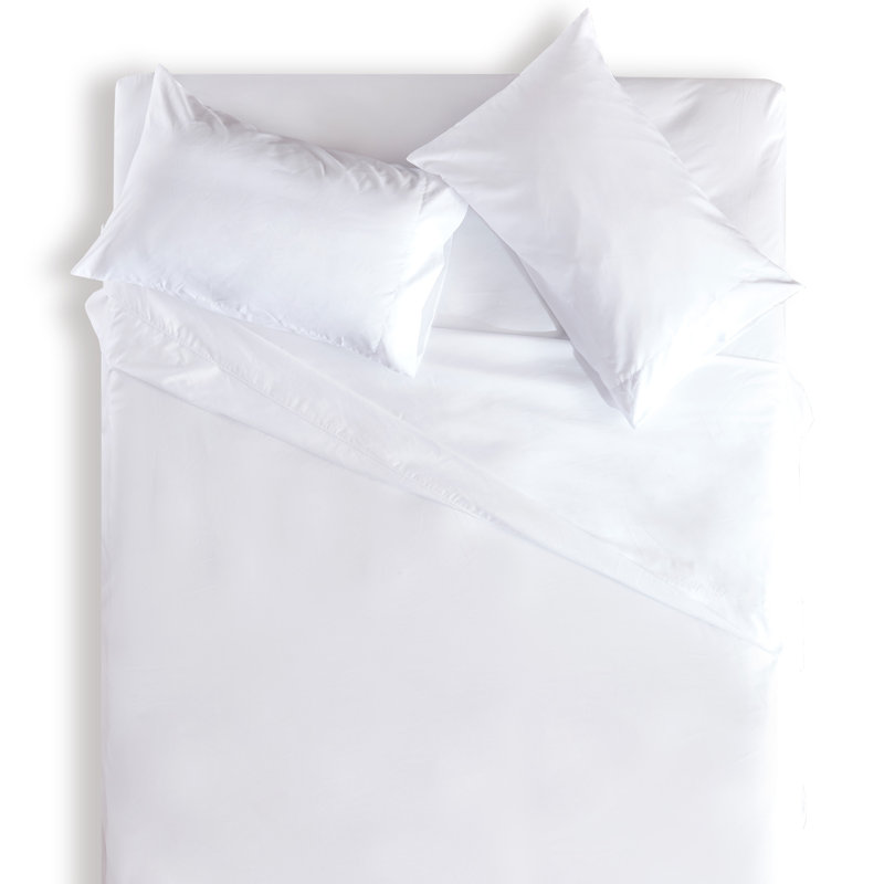 Extra Deep Pocket Sheet Set Percale Sheet Set, King Sheet Set + Fitted Sheet + Pillowcase, White