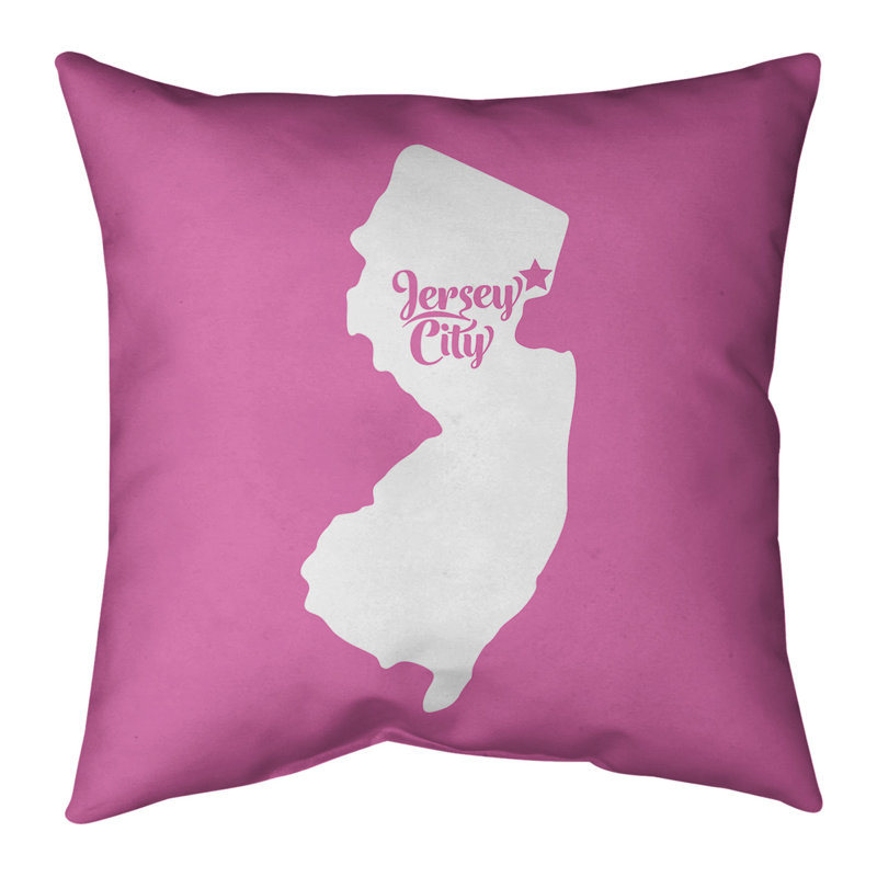 Housse de coussin carré en lin, Jersey City, 18 po x 18 po, Rose