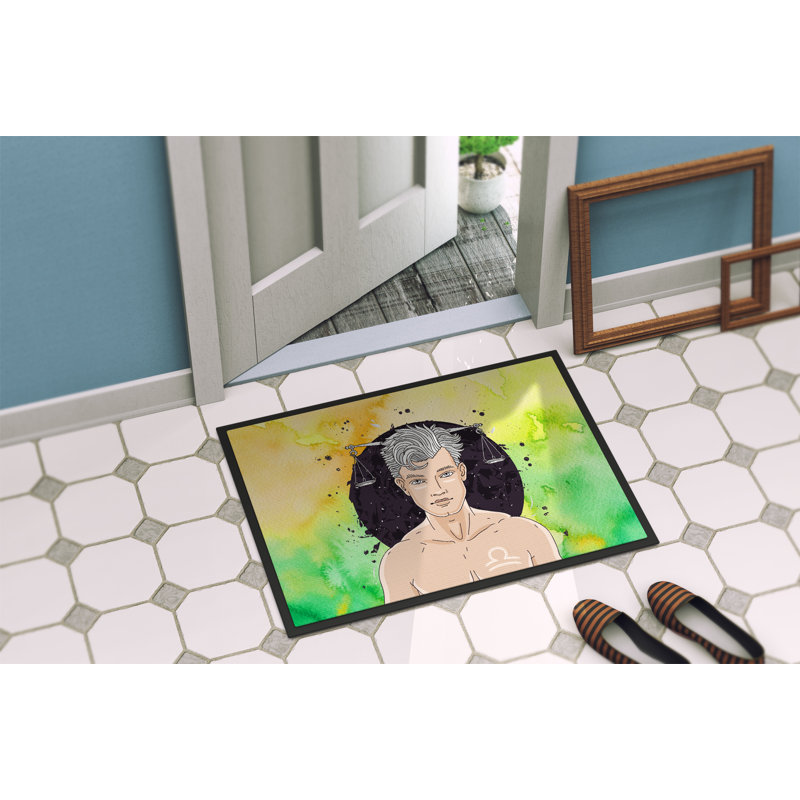 Enseigne 36 po x 24 po libra zodiac tapis de porte extérieur antidérapant