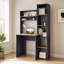 De bureau H 64 po, 7 tablettes, bleu Alby / chêne naturel - Bureau à domicile