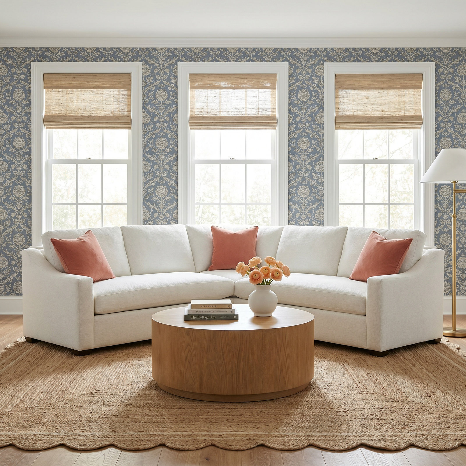 Cranbrook Upholstered L-Sectional, Conversation Pearl Basketweave