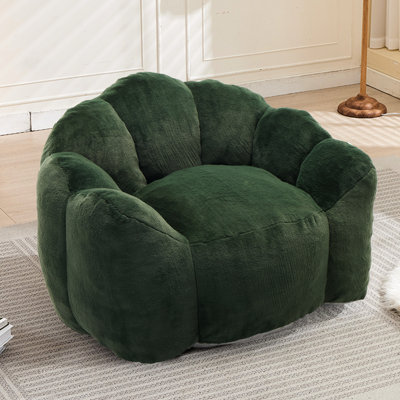 Fauteuil à billes de compression en fausse fourrure, anneau de traction, anti-dérapant, idéal pour un dortoir avec détente dans le salon