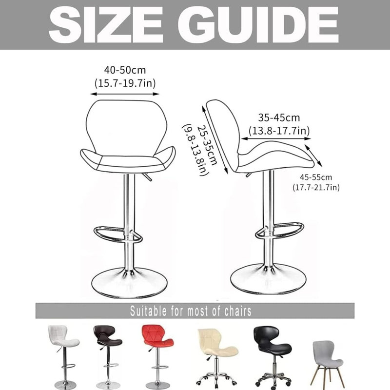 Ensemble de housse de tabouret de bar imprimé avec housse de tabouret de bar pivotant à dossier ajustable 2/4/6, housses de protection de tabouret de bar pour la cuisine de la salle à manger