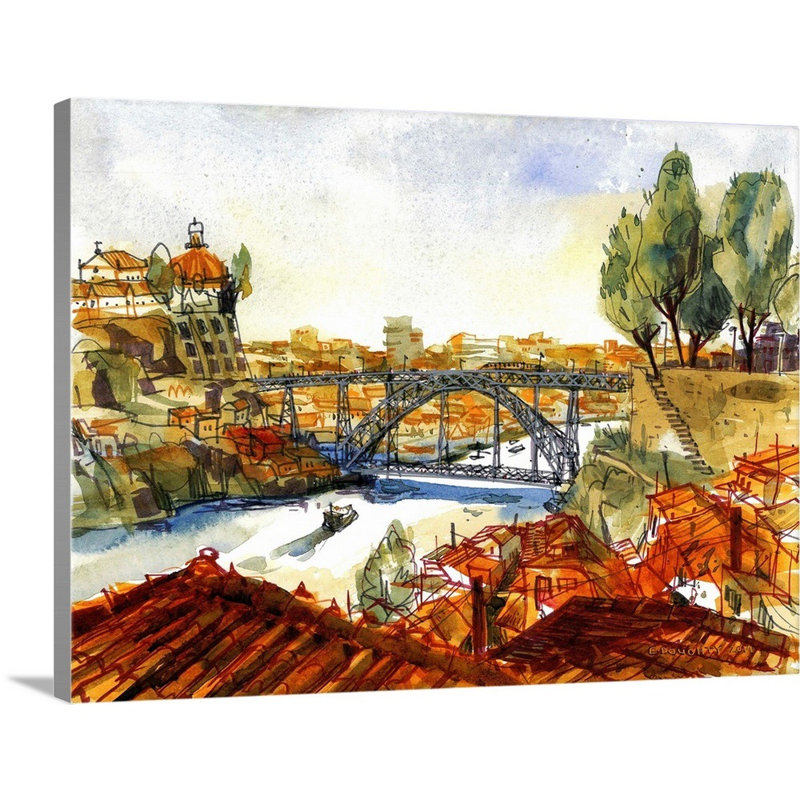 Reproduction d’art sur toile, "ponte Luis I Bridge Porto, Portugal" par Eleanor Doughty-reproduction d’art sur toile