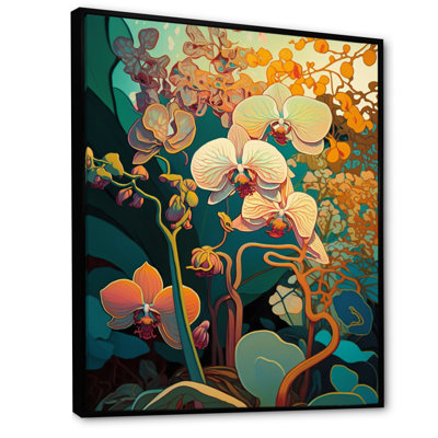 «Blossoming Orchid in Bright Retro Colors VI», reproduction sur toile