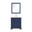 Meuble-lavabo simple 31 po avec plateau en marbre de Carrare et miroir Makanda-148922546