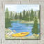  «Kayak At The Lake» par Deb Strain, art mural en verre acrylique, 12 po x 12 po