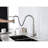 Pull Down Single Handle Stainless Steel Kitchen Sink Faucet, Brushed Nickel Design, 360 Rotatable High Nozzle, Three Water Output Modes For Different Uses, Lever Control, Dirt Surface Treatment-156473681