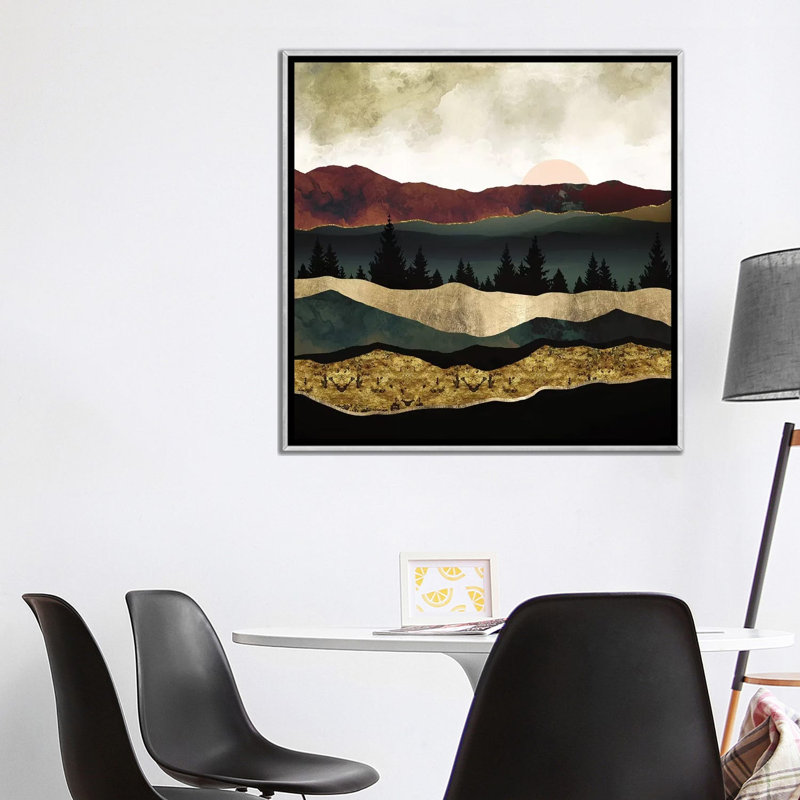 Début de l'automne - impression, Aucun mat, Toile avec cadre argenté, H 37 po x l 37 po x P 1,5 po