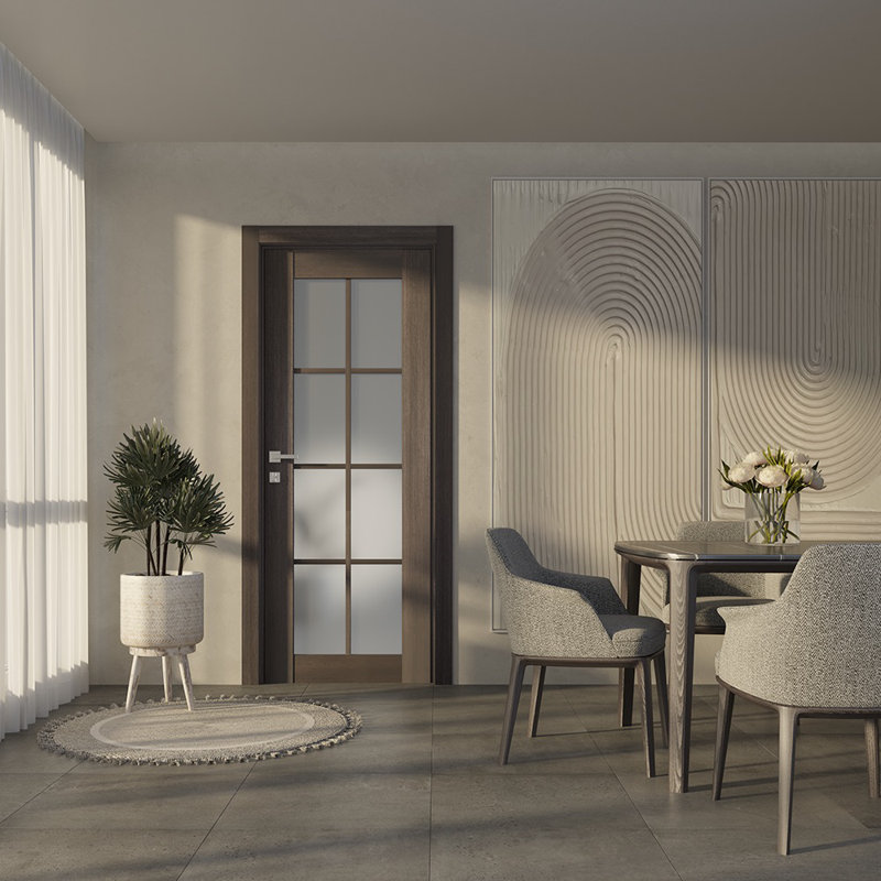 Porte standard préfinie en bois massif massif, À gauche, Chêne Veralinga, 23,87 po x 95,24 po