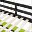 Lit mezzanine simple en bois avec bureau, support de rangement latéral, tablettes à plusieurs rangements et lumière RVB-131475930