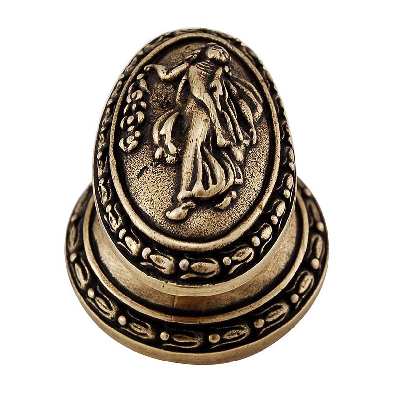 Sforza Oval Knob, Antique Brass