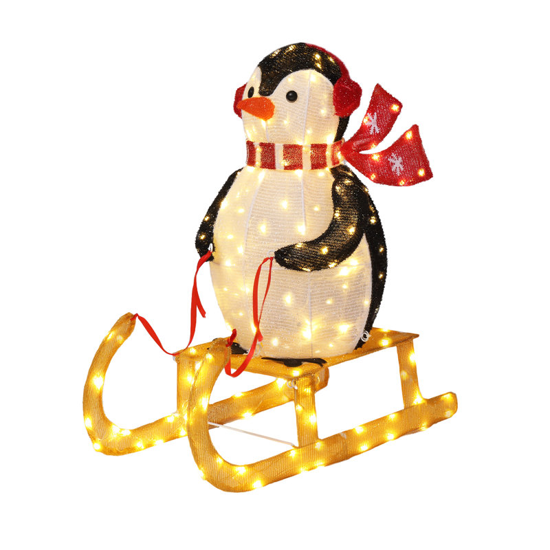Décoration de Noël 2,2 pi avec pingouin illuminé 2,2 pi