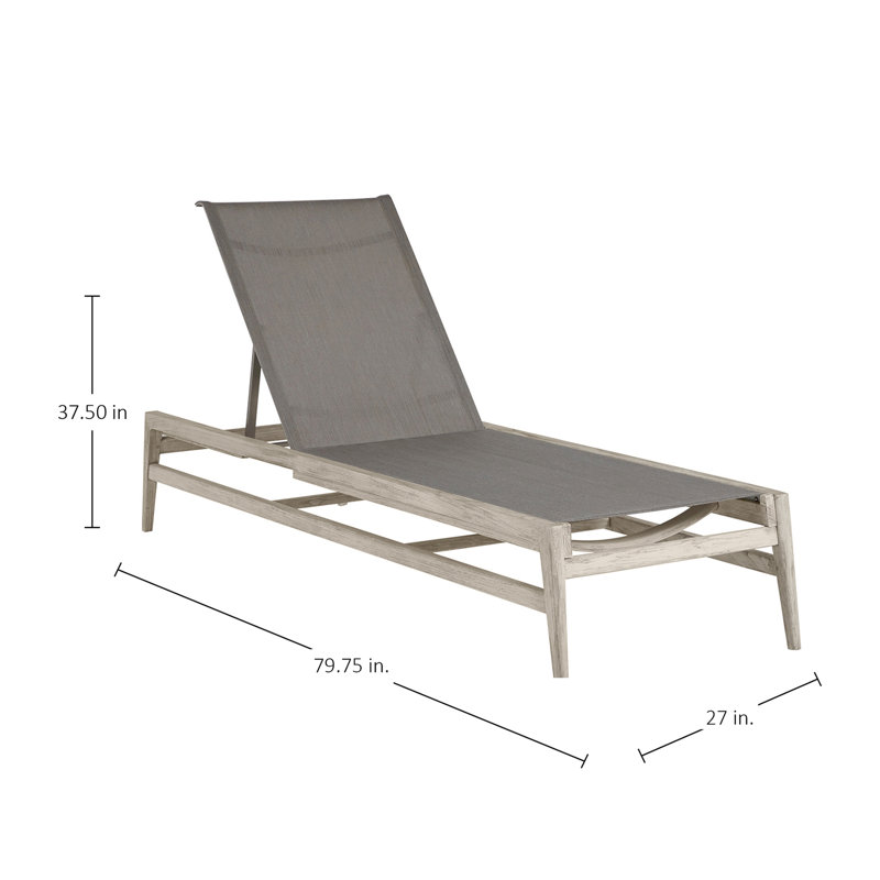 Coast Reclining Chaise Lounge, Oyster Teak/Gray Sling