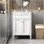 Meuble-lavabo 24 po avec 2 portes et tiroir escamotable, armoire de rangement de salle de bain avec lavabo, portes à fermeture en douceur avec organisateurs-1547234865