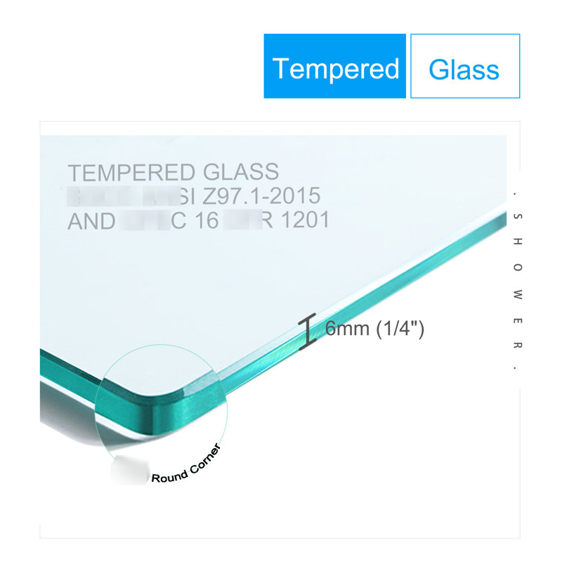Universal Pivot Shower Door 1 3/8" Adjustable. 1/4" Tempered Glass 3672. Wall Channel, #304 Stainless Steel Handle. 36000 Times Open-Close Tested. Smooth System, Reliable Leakage. Colored With