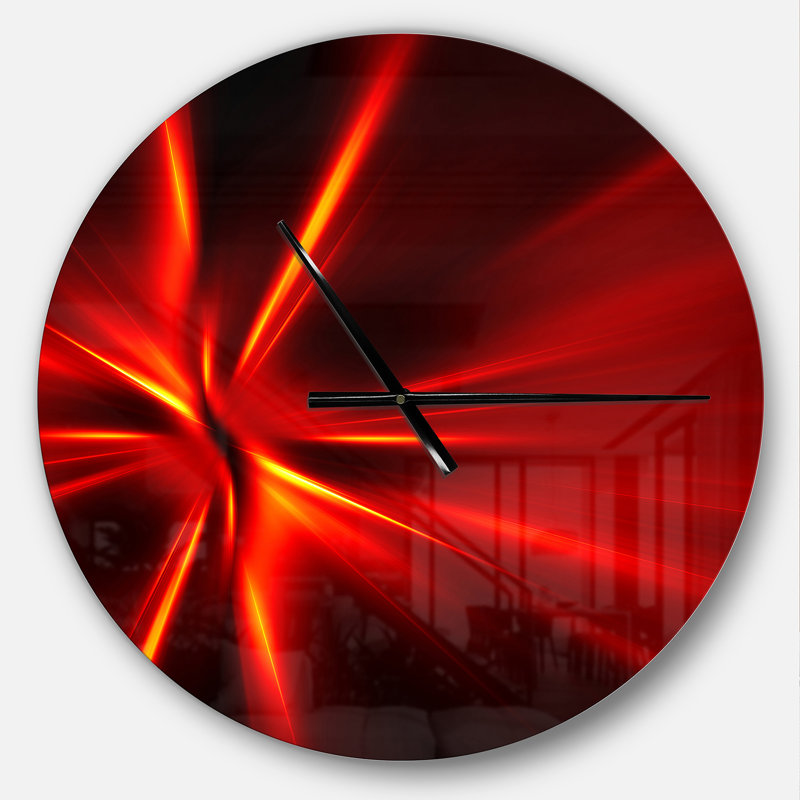 Red and Yellow Rays - Modern wall clock, Medium