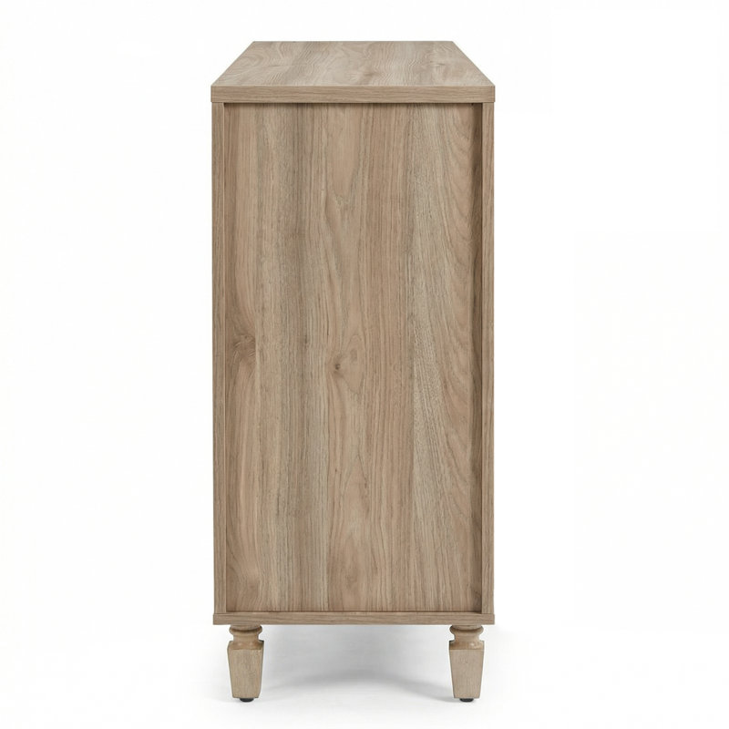 4 Drawers Retro Dresser Tall Storage Chest with Handles with for Bedroom and Living Room, Light Oak
