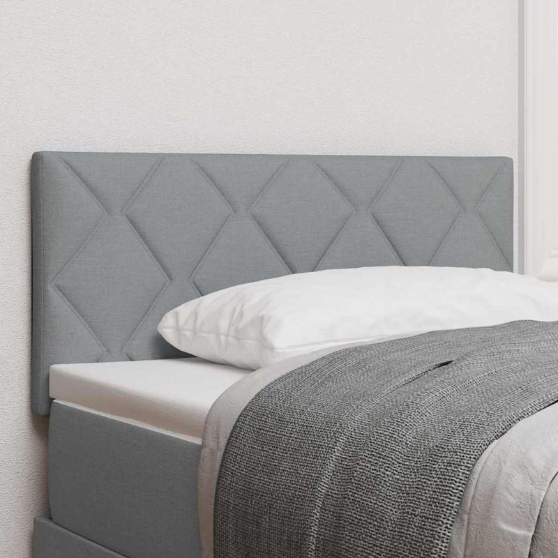  Fabric Headboard Geometric Manual 90 Cm Fabric, Light Grey