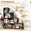 Bibliothèque à 4 niveaux avec 6 cubes de rangement et bibliothèque d'escalier moderne de 64 po de hauteur-926921139